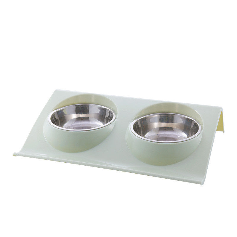 Stainless Steel Double Bowl - Durable Pet Feeder for Food & Water