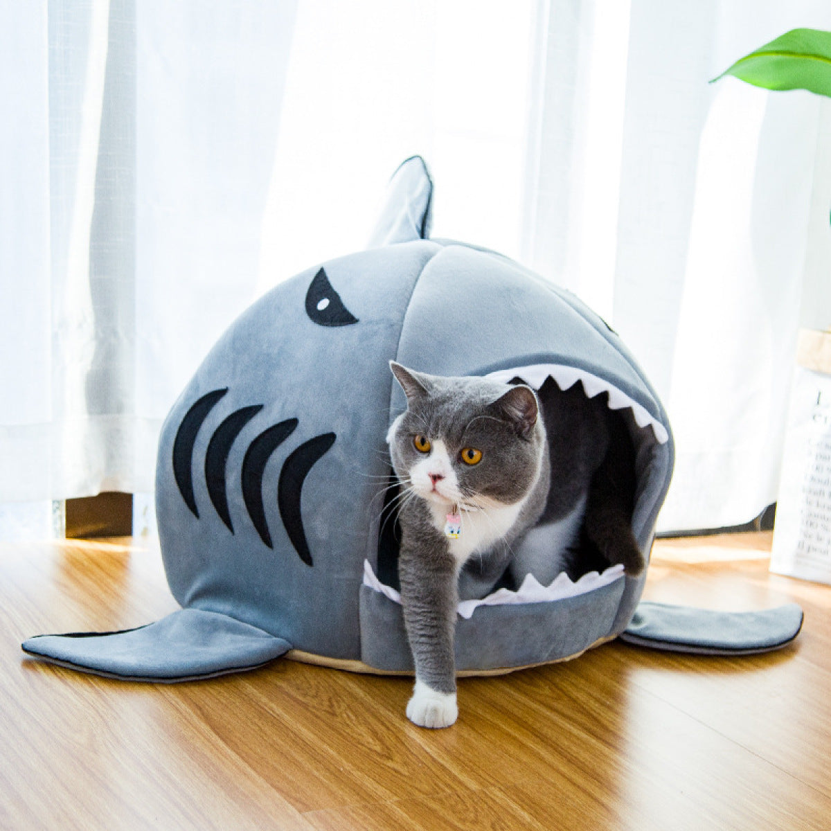 Shark Pet Bed Cozy Fun and Comfortable Cave Bed for Cats & Small Dogs