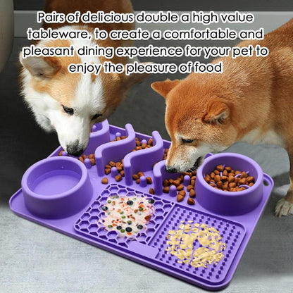 Multi-functional Pet Licking Mat Stress Relief & Slow Feeder for Pets