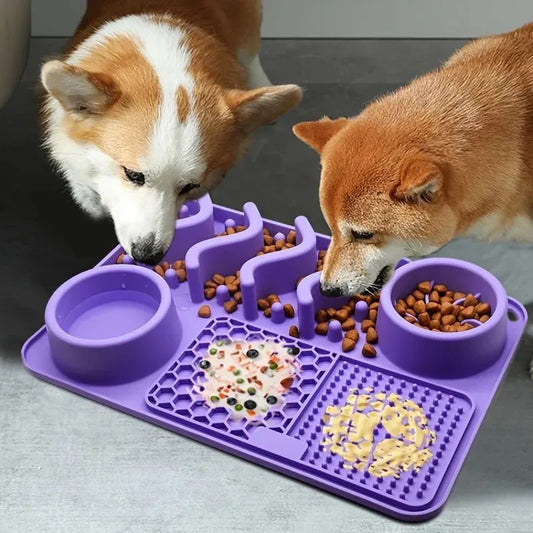 Multi-functional Pet Licking Mat Stress Relief & Slow Feeder for Pets